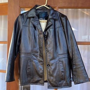 Gorgeous Steve Madden dark brown leather coat.